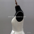 Elegant White A Line Vestido de noiva Custom Made Spaghetti strap satin Wedding Dress bridal Gown